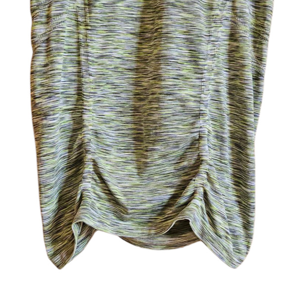 Athleta Fast Track Ruched Short Sleeve TShirt Heather Green Women's Small - Picture 4 of 9